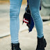 BLACK LACE UP CHUNKY PLATFORM BOOTIES FAUX LEATHER