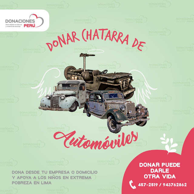Dona chatarra de automoviles - Dona Perú - Dona automoviles - Dona carros - Recicla automoviles - Recicla carros - Dona y recicla - recicla y dona