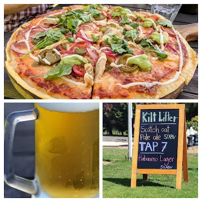 Collage of pizza and beer pictures at Wild on Waiheke near Devonport Auckland