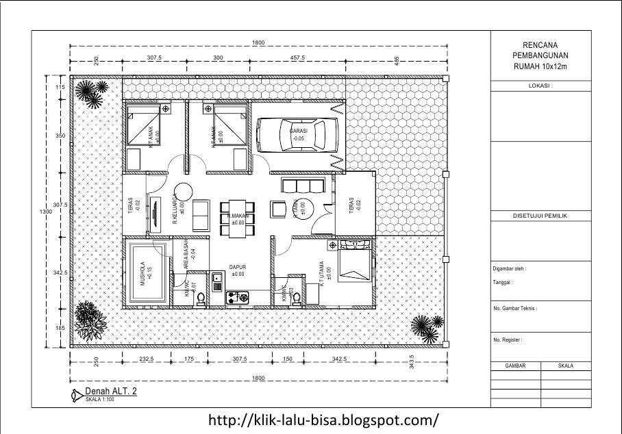 Download File .dwg AutoCAD Referensi Denah Rumah Type