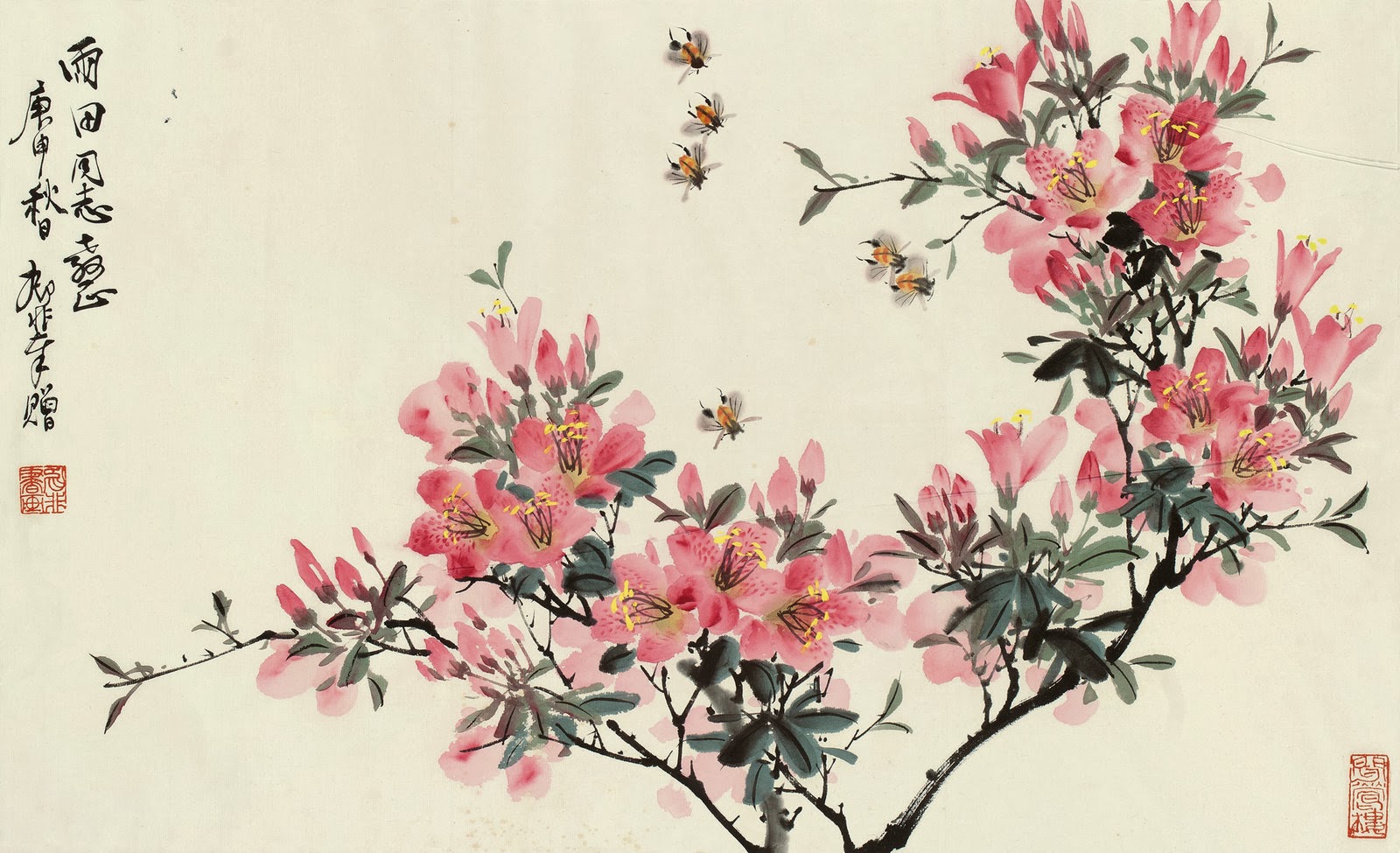 Китайская живопись Цветущий персик