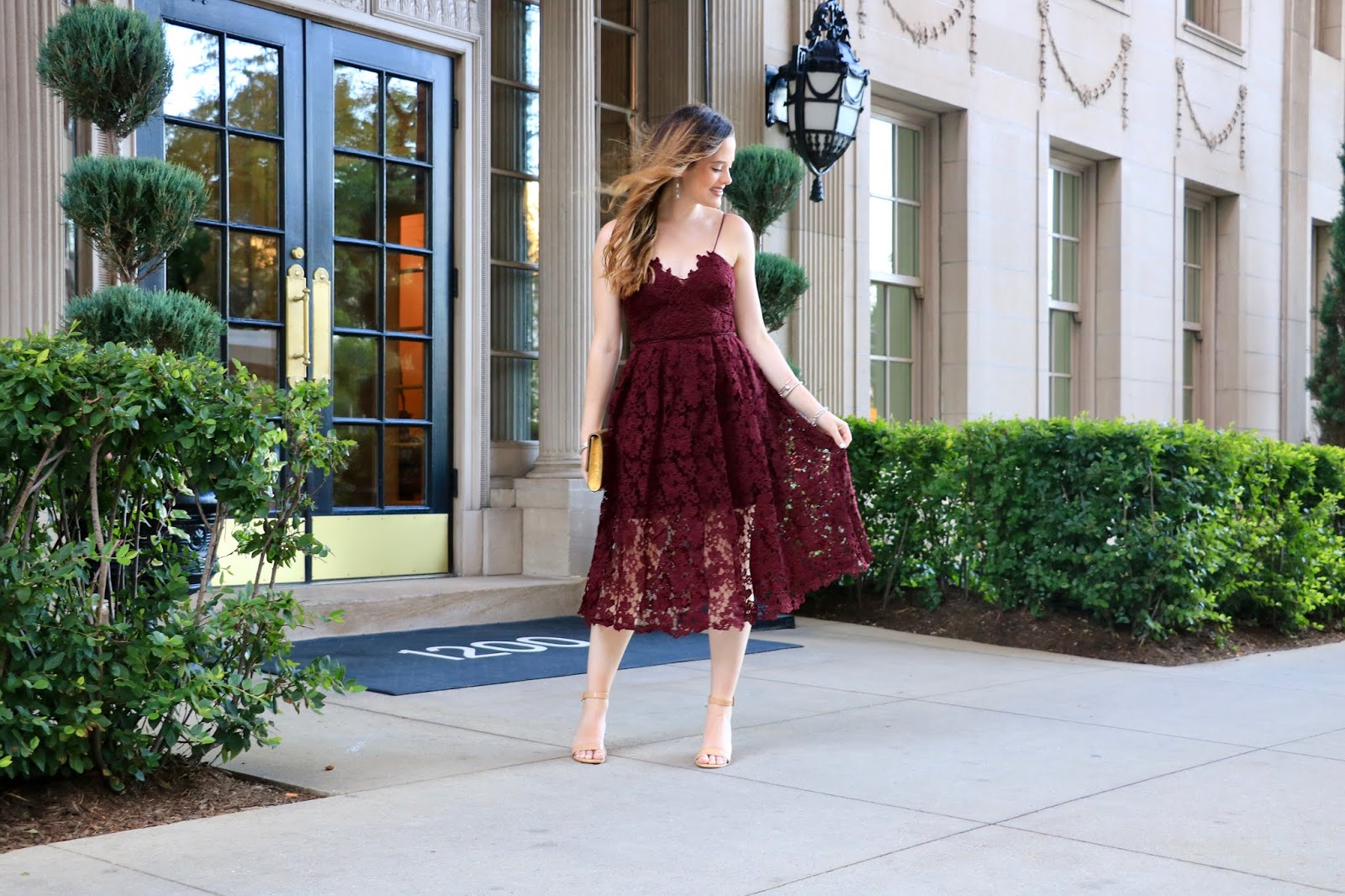 Nyc fashion blogger Kathleen Harper wearing a special occasion dress