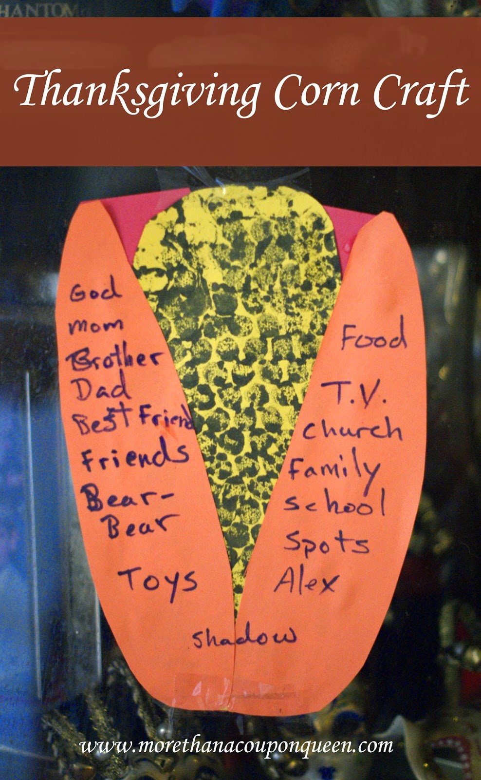 Thanksgiving Corn Craft from More Than a Coupon Queen