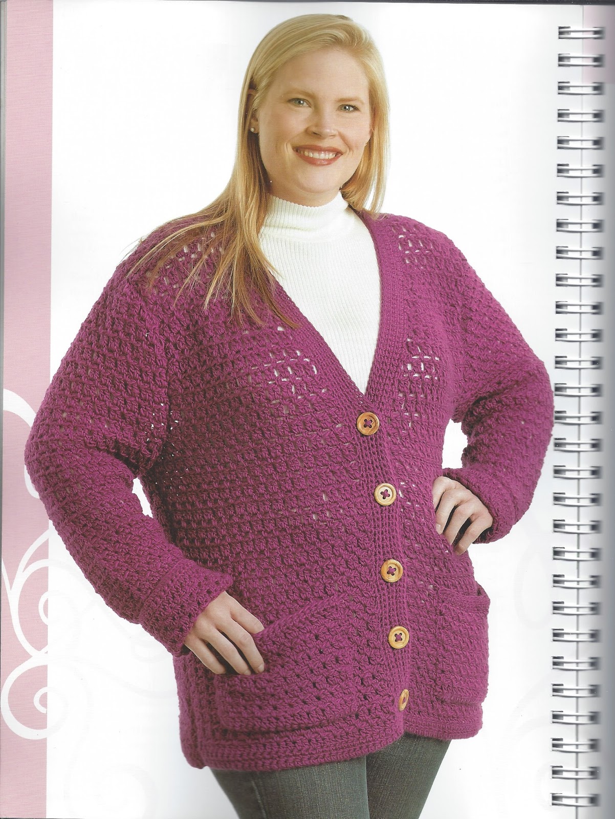 Free English crochet patterns for crochet cardigan plus size 9