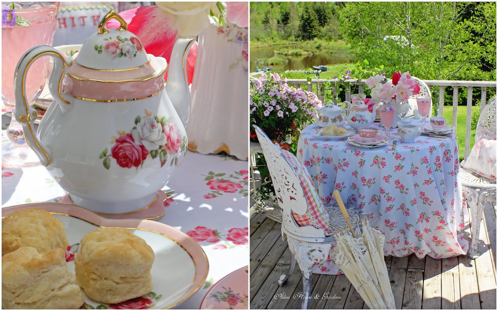 Aiken House & Gardens Romantic Pink Balcony Tea