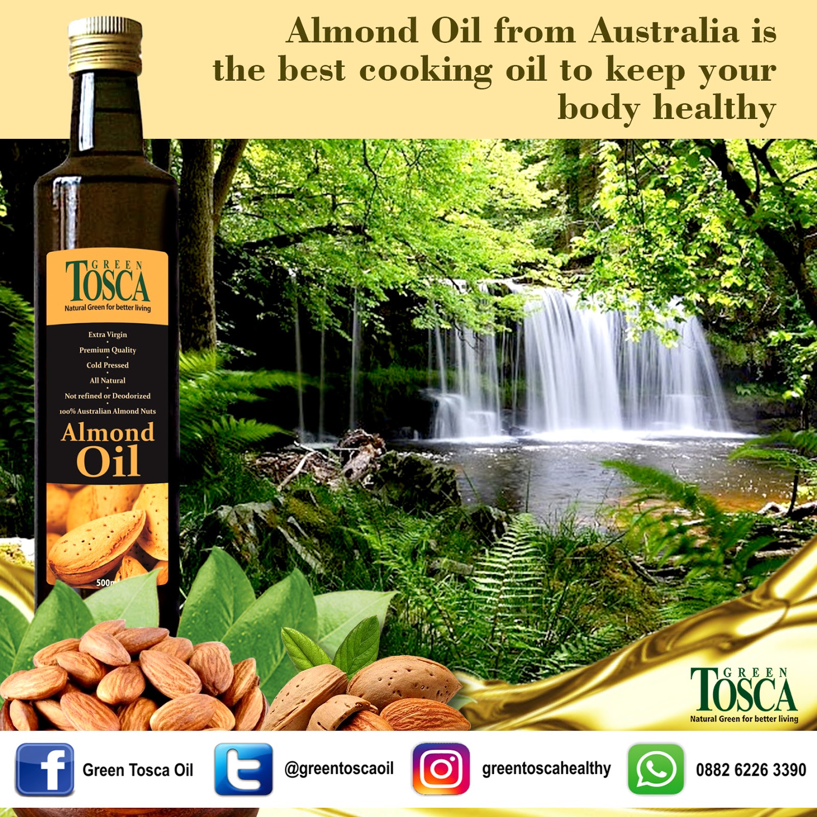 Manfaat Minyak Almond Green Tosca Untuk Kulit, Rambut, dan Dalam