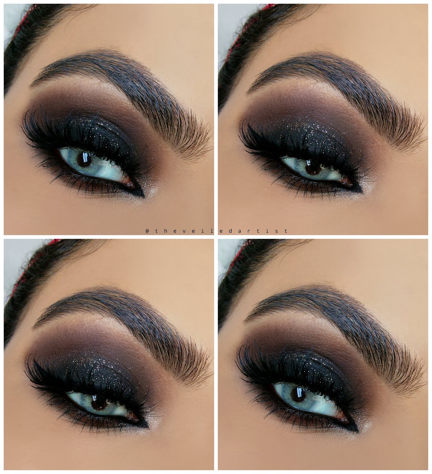 Black Glitter Smokey Eyes Tutorial + Where have I been The Veiled Artist