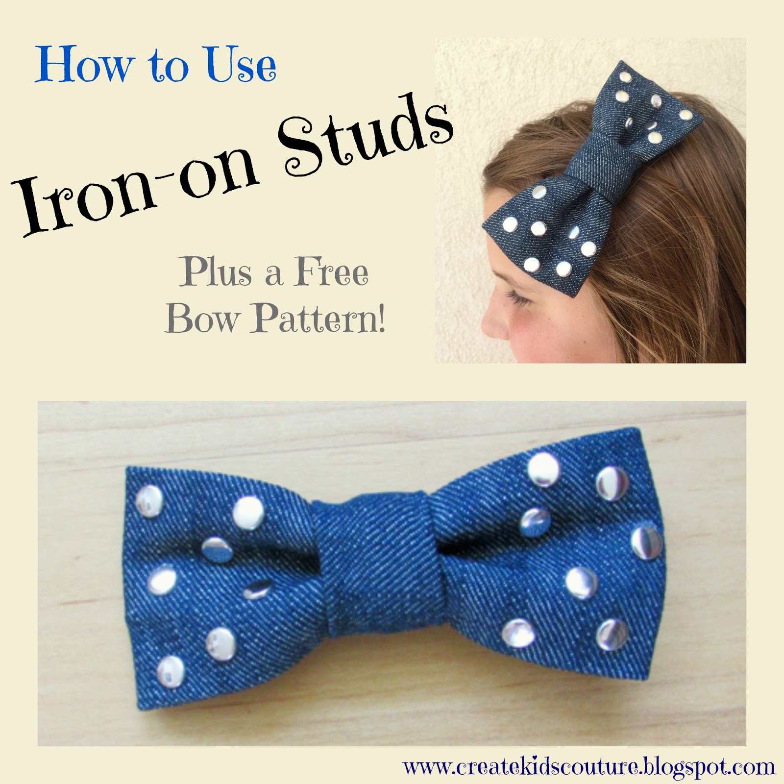 Create Kids Couture How to Use IronOn Studs, Plus a Free Studded Bow