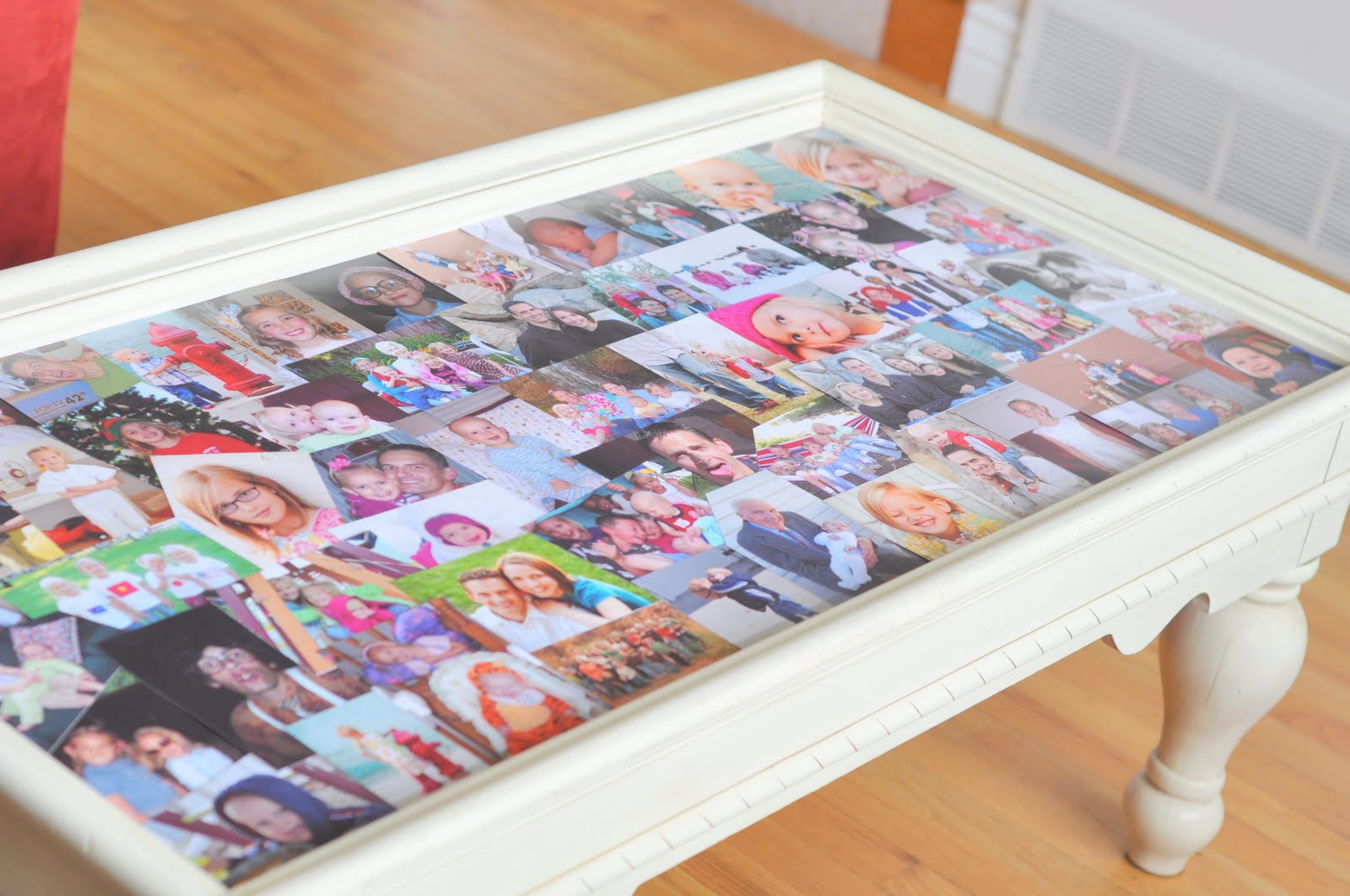 Family Picture Collage Coffee Table | One Mom with a Mission