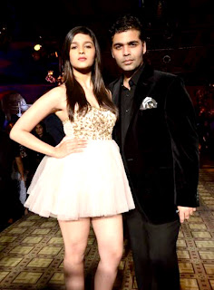 Karan Johar and Alia Bhatt  at Delhi Couture Week 2012