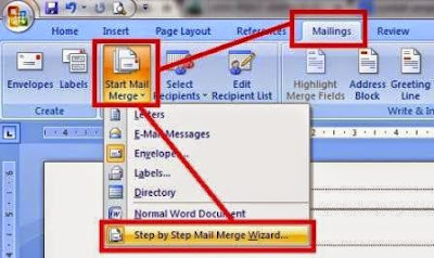 gambar cara membuat mail merge