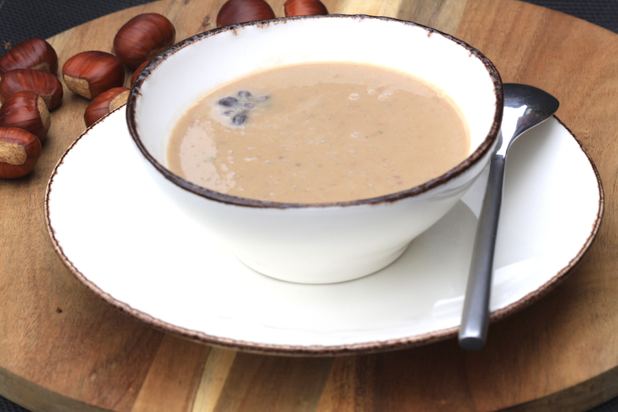 Cardamom Chestnut velouté soup with star anise