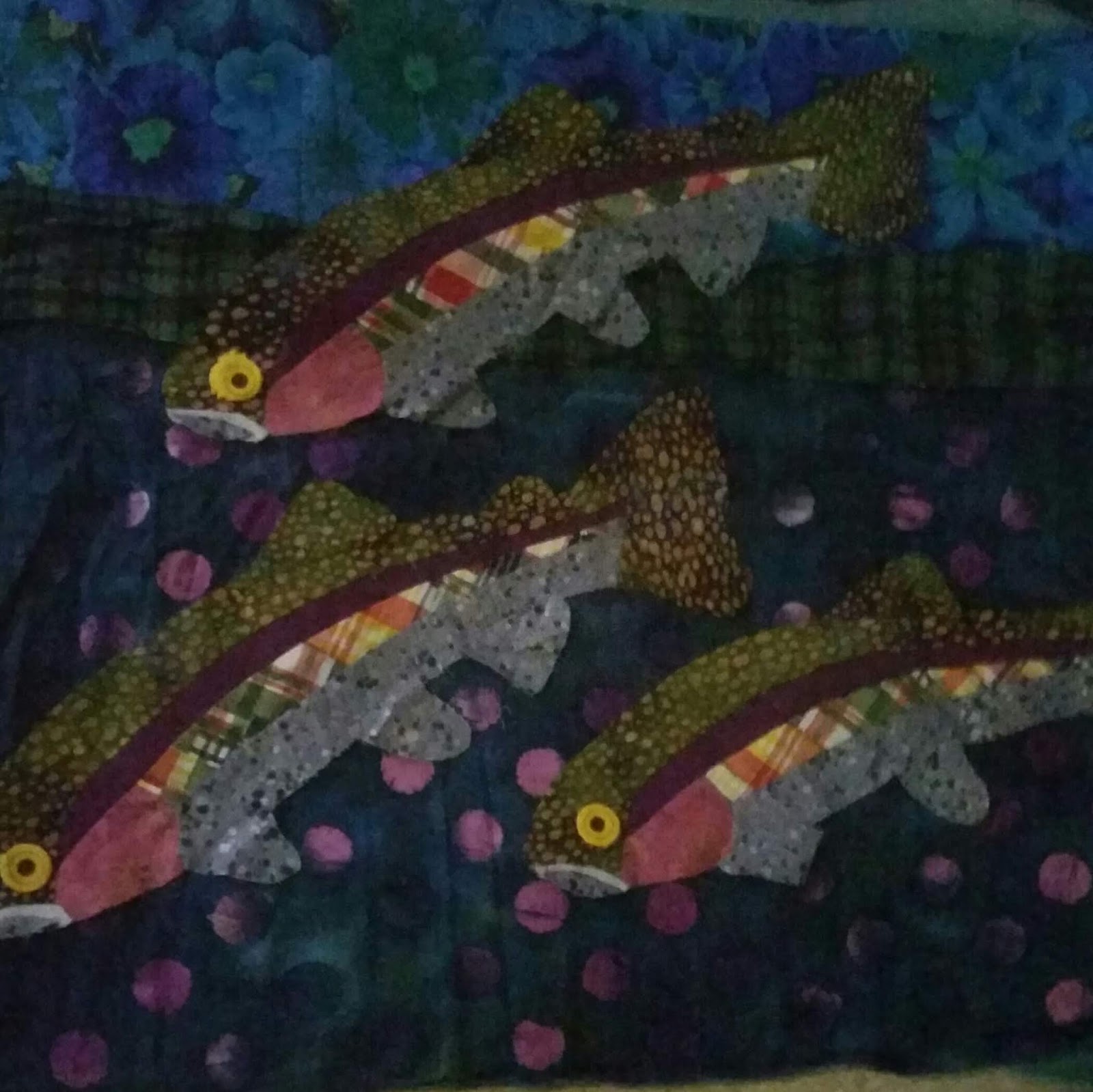 Enchanting Quilts Rainbow Trout The making of a challenge quilt