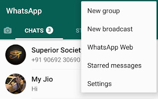 WhatsApp menu