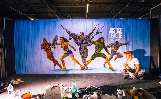 Justice League Movie Release - Ben Heine Art - Warner Bros Belgium - Live Performance - Facts Comic Con - Kinepolis Exhibition 2017