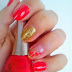 Unhas vermelhas e douradas/ red and gold nails 