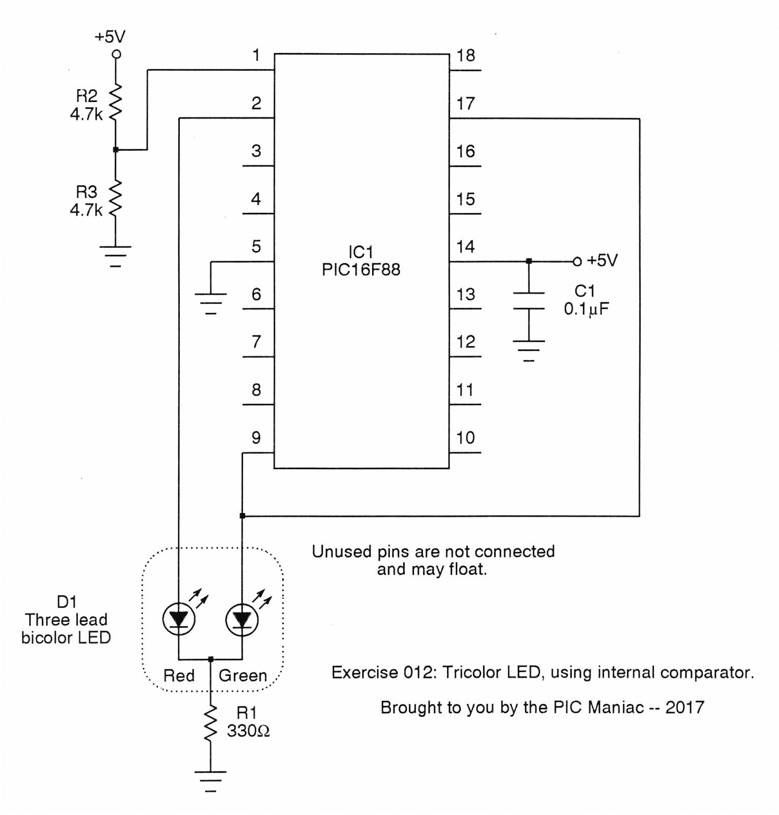 PIC Projects in Pascal: Tri-Colored LED Using Internal Comparator