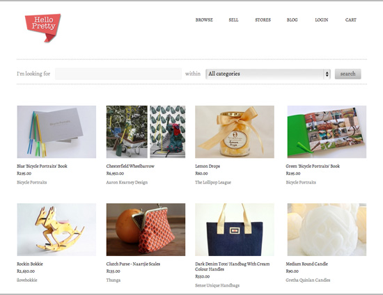 Hello Pretty - an online marketplace for independent South African creatives