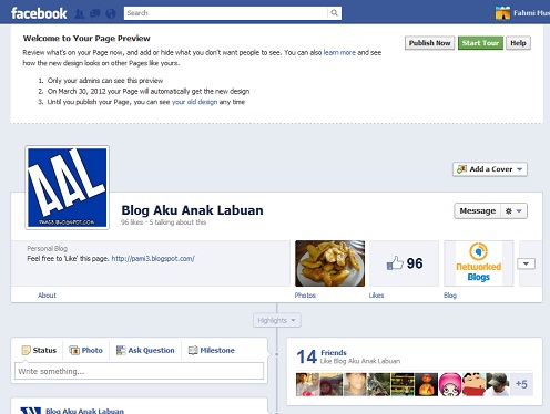 Facebook Fan Page Timeline Preview