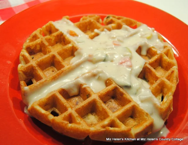 Garden Waffle with Italian Cheese Sauce at Miz Helen's Country Cottage