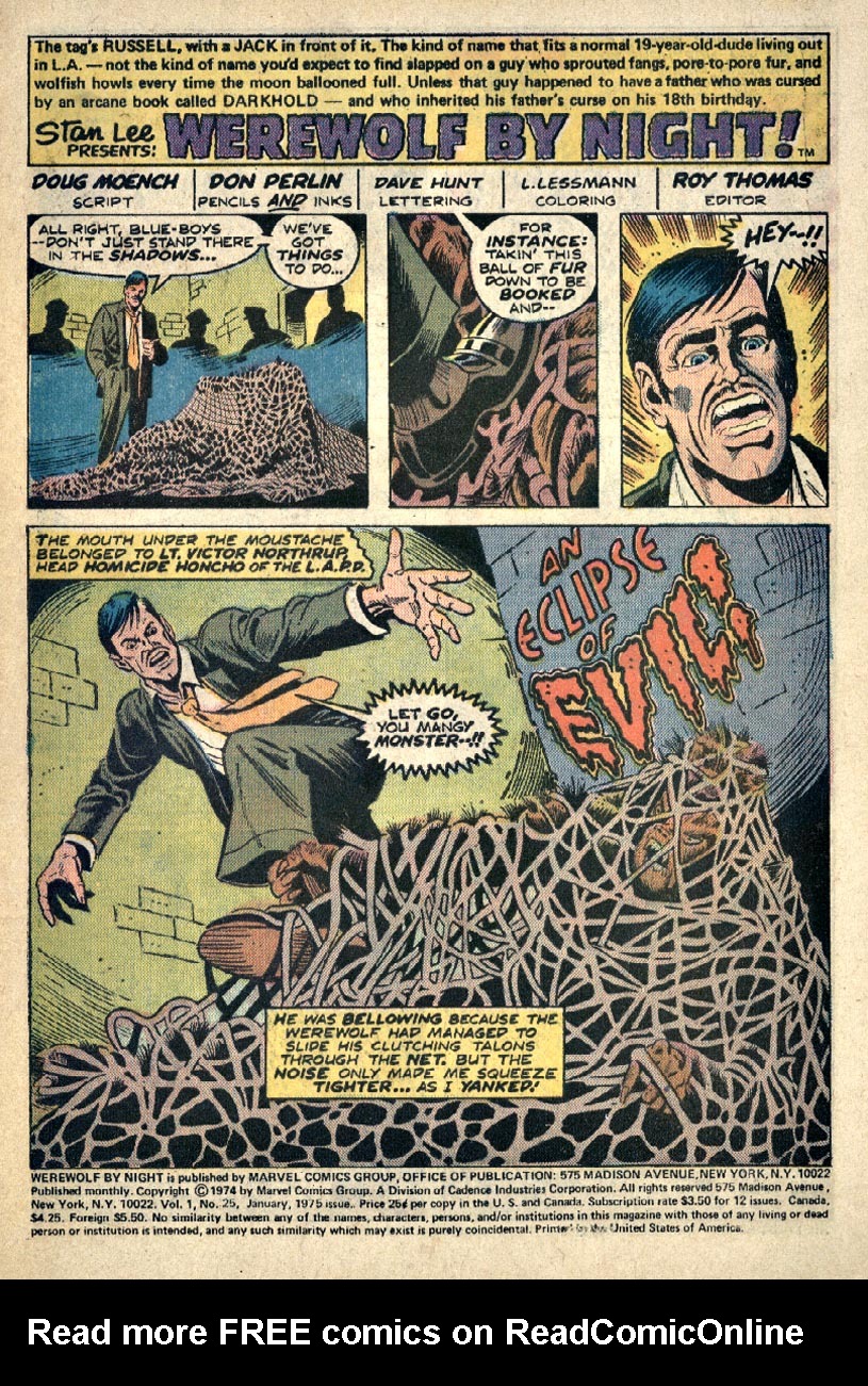 Read online Werewolf by Night (1972) comic -  Issue #25 - 2