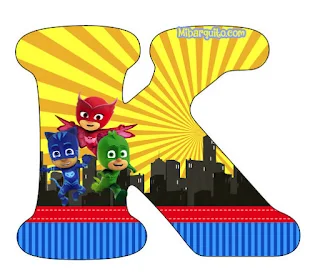 Alfabeto de PJ Masks en la Ciudad. PJ Masks Alphabet. 