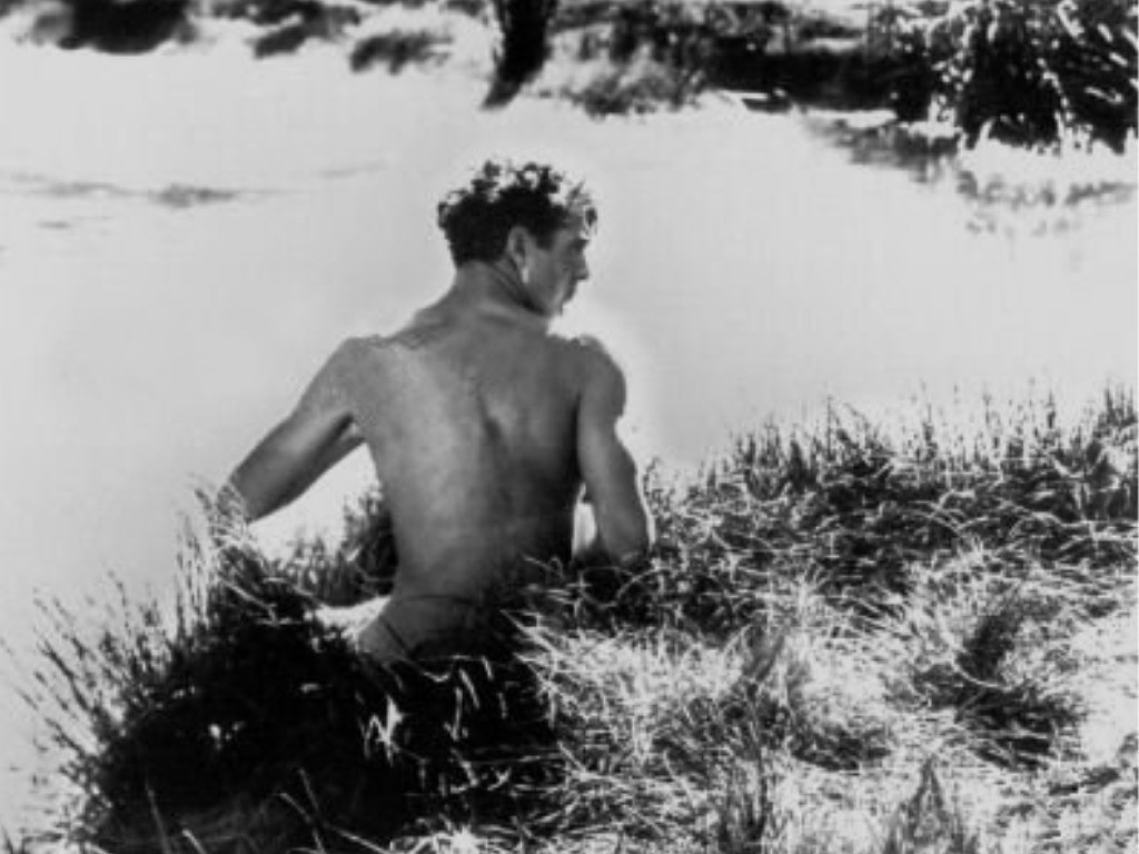 Wolf Song: a bath before the dance for the mountain man Sam (Gary Cooper). 