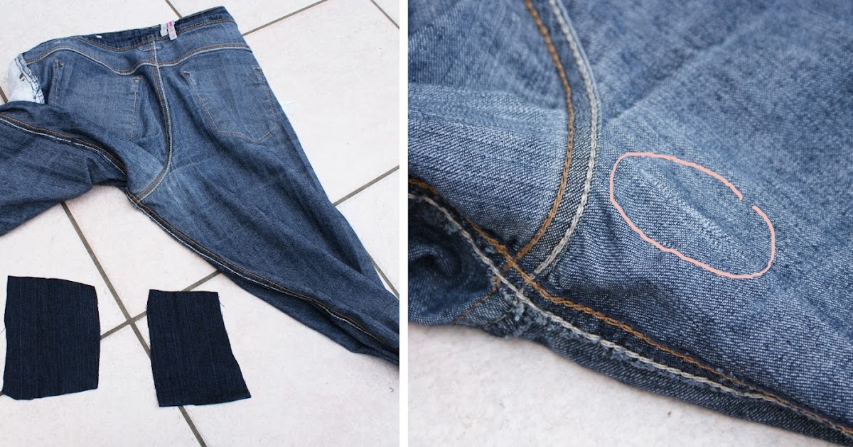 A North Star in an Eastern Sky: DIY Denim: Patching Inner Thigh Holes