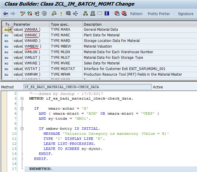 SAP ABAP 4 Tutorial Simple BADI for Material Check