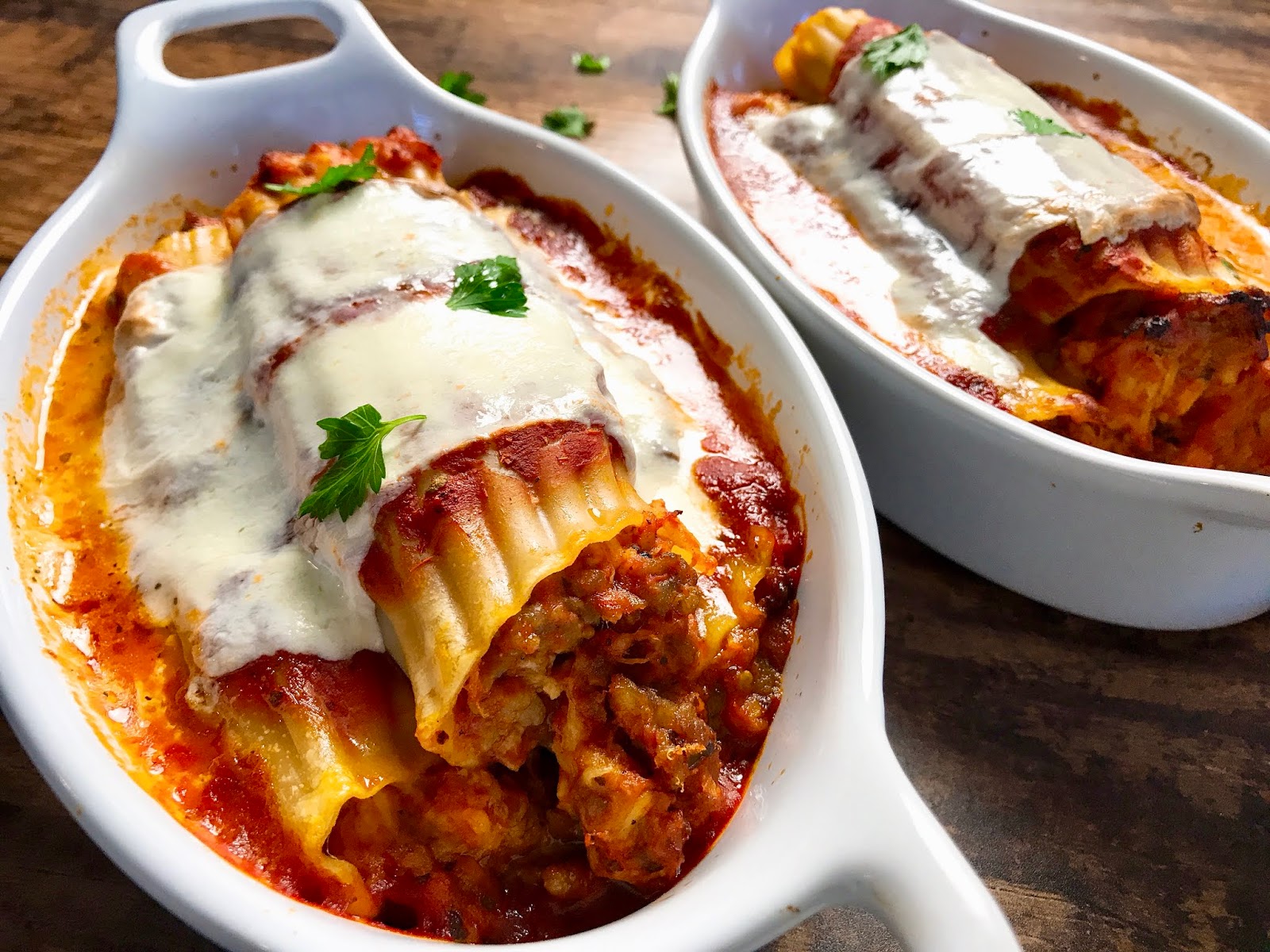 Easy Sausage and Cheese Manicotti
