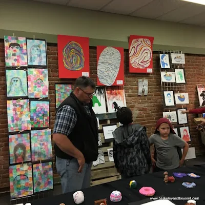 children's art at First Friday Art Walk in Woodland, California