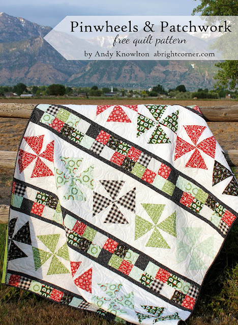 Pinwheels and Patchwork free quilt pattern from A Bright Corner