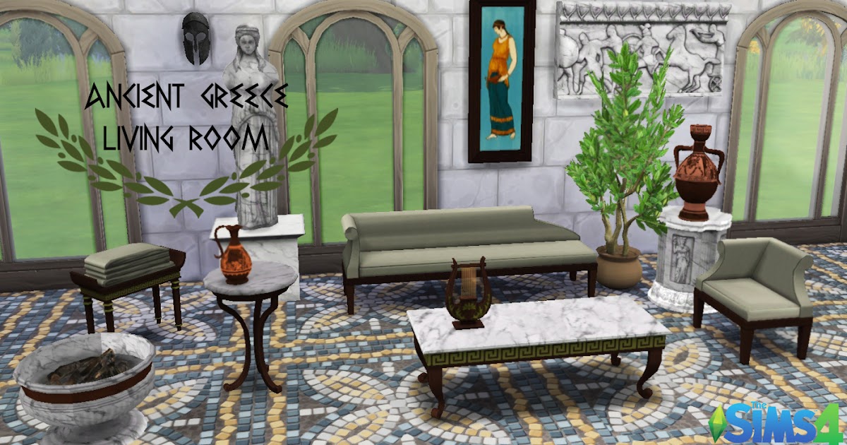 TS4: Ancient Greece Living Room Set | History Lover's Sims Blog