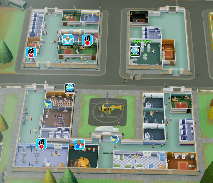 雙點醫院 (Two Point Hospital) 各關卡三星佈局與運營心得