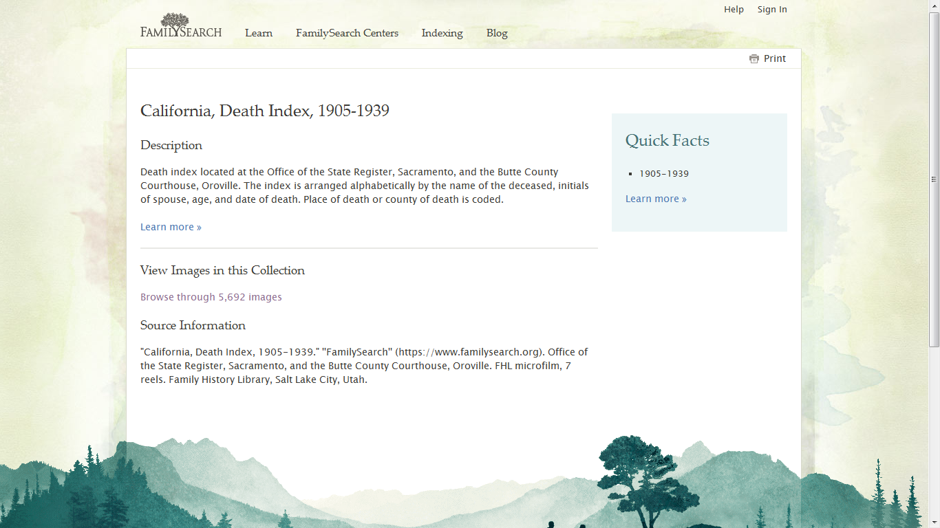 Genea-Musings: California Death Index, 1905 to 1939 on FamilySearch!