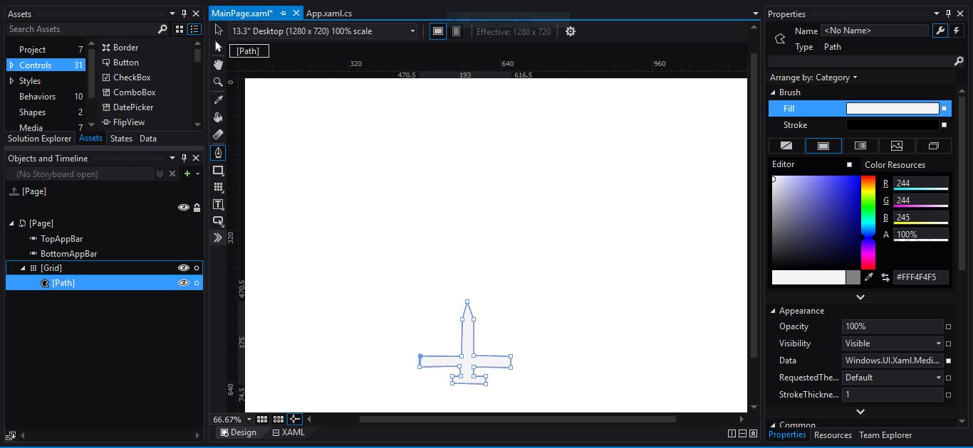 Microsoft Blend for Visual Studio (UWP): Creating a simple animation - TechNet Articles - States (English) - TechNet Wiki