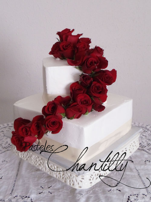 Pasteles Chantilly Blog: Pasteles con Rosas Rojas