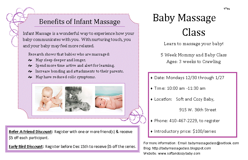Nechamah's Baby Massage Classes Past Class Series