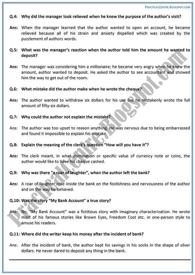 My-Bank-Account-Prose-Questions-Answers-English-XI
