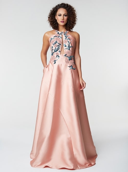 vestido de festa longo rose