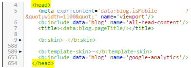 Contoh susunan head pada struktur html