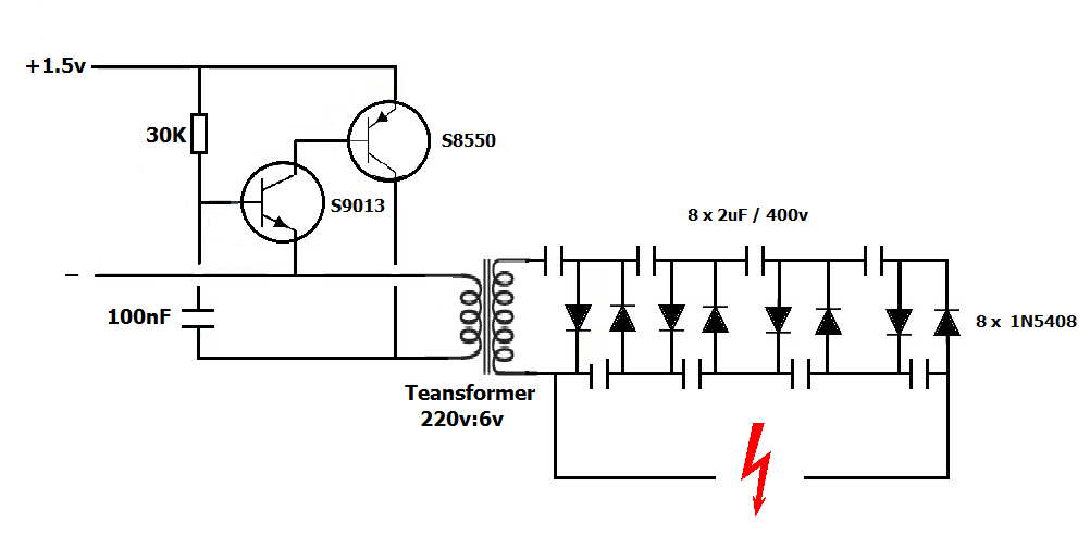 1.5V Electric fly zapper circuit ~ Simple Projects