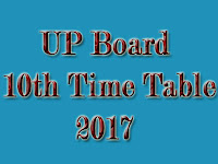 UPMSP UP Board 10th Time Table 2017