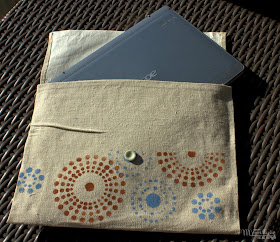 DIY Tablet Cover ~ No Sew/ This and That #DecoArt #ModPodge #fabricpaint #nosew 