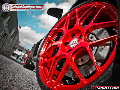 Lamborghini Gallardo Spyder with Brushed Red HRE Wheels 4