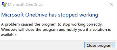 Microsoft Onedrive Has Stopped Working Microsoft Onedrive Has Stopped Working