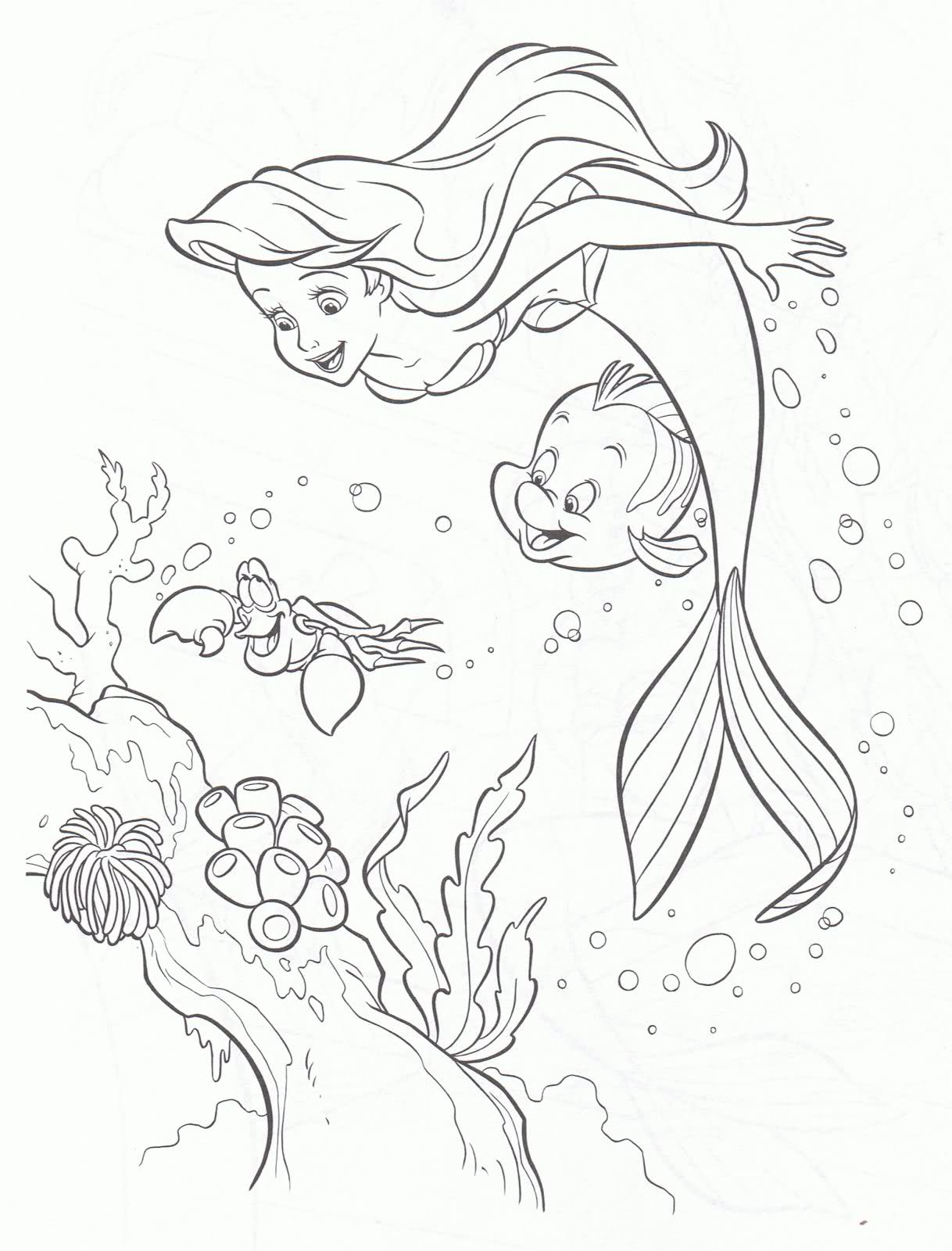 the little mermaid coloring pages