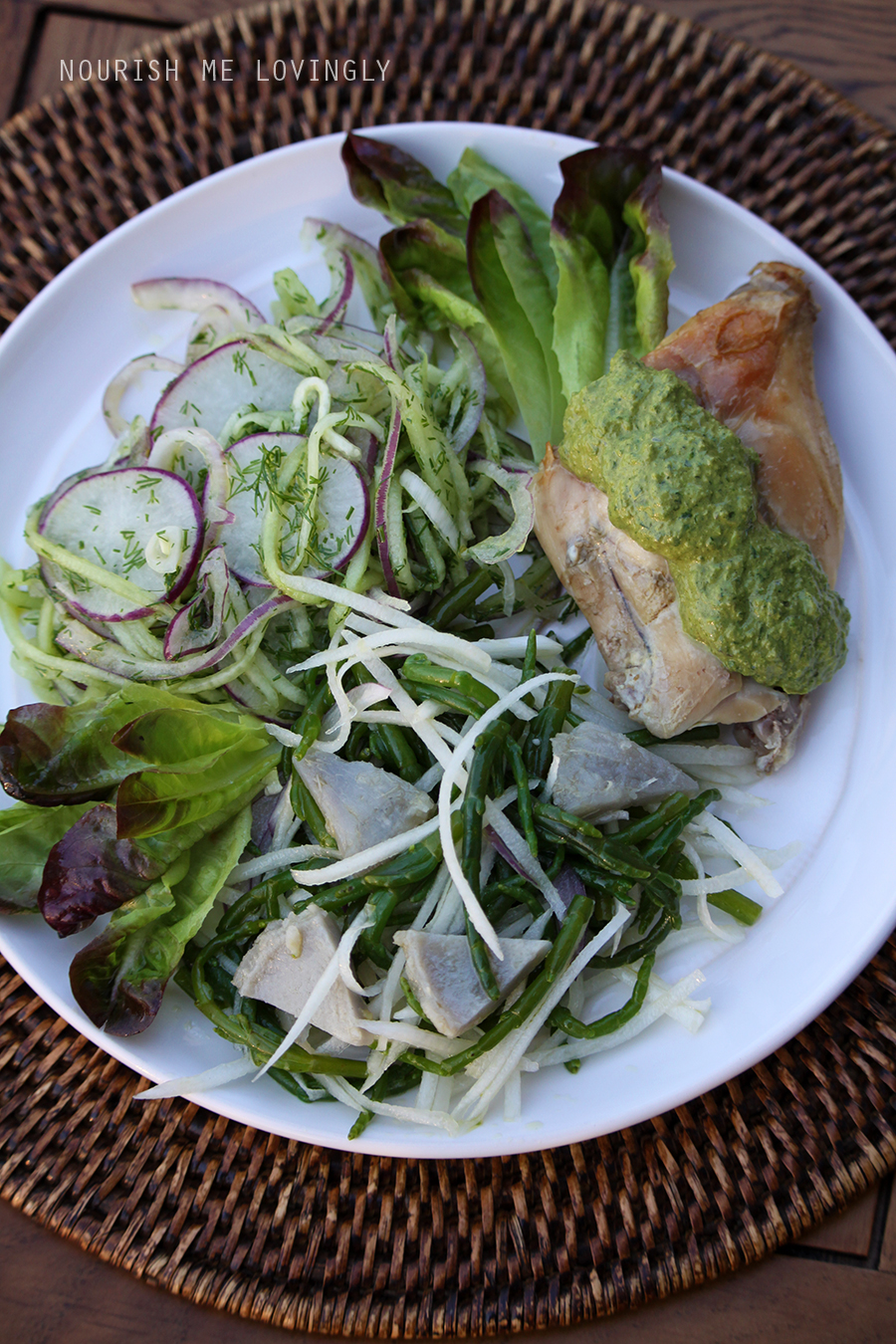 Nourish me lovingly Roasted rabbit with daikon and samphire (AIP)