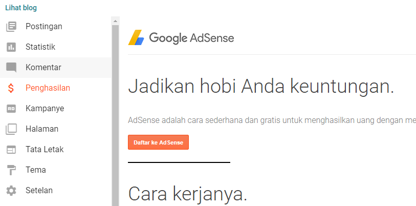 apakah domain we.id bisa daftar adsense
