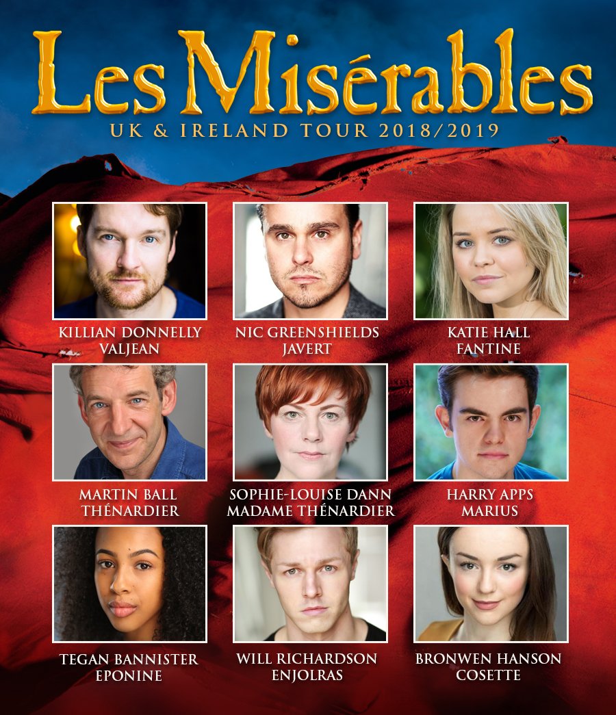 Musical Theatre News Casting announced for tour of Les Miserables